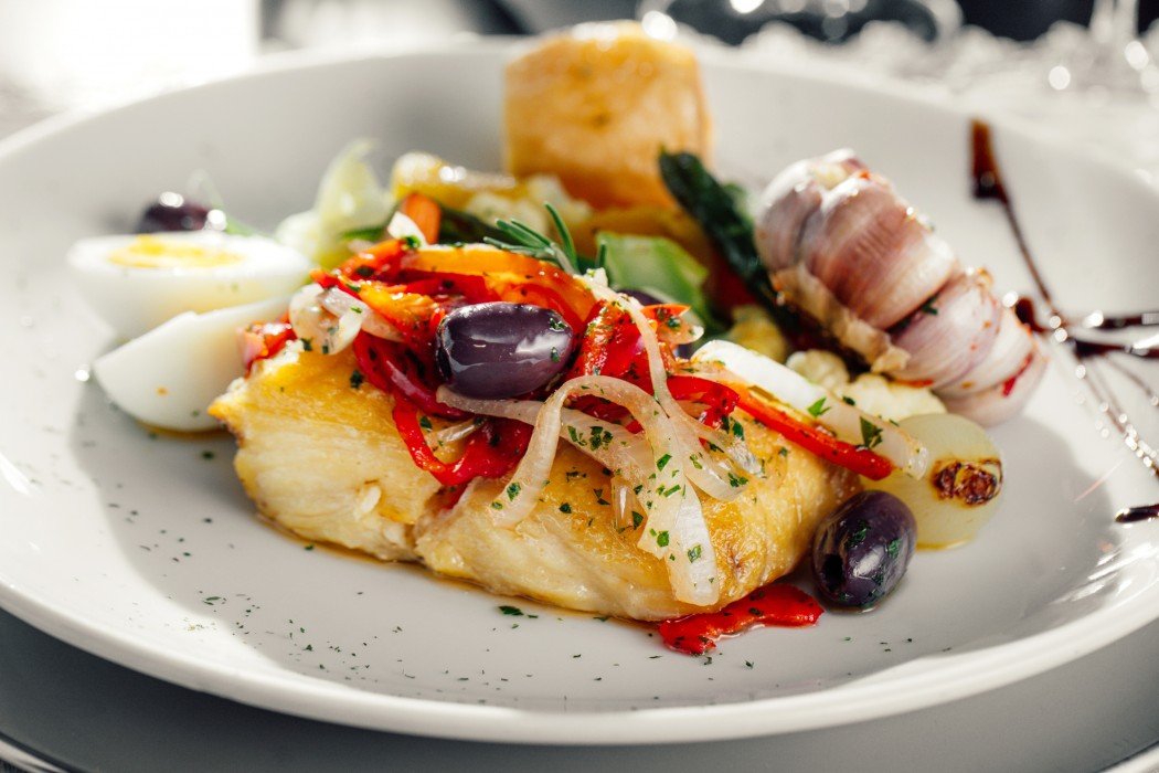 Lombo de Bacalhau com legumes