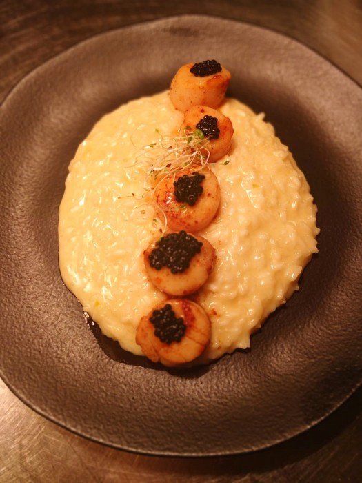 Vieiras Canadenses com Risoto de Champagne